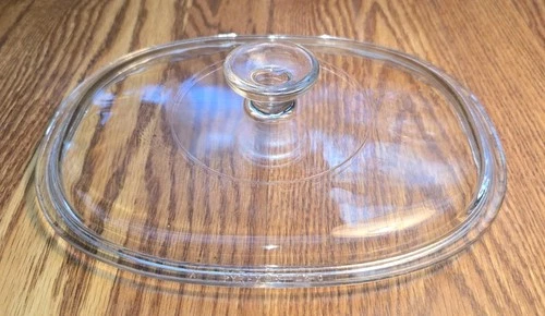 VTG Pyrex Replacement Clear Glass Oval Lid For Corning Ware Casserole # F-12-C