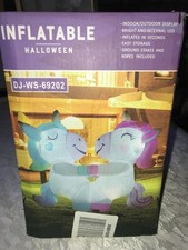 NOS GOOSH Halloween 6.2' LED Light Up YARD Inflatable BLUE&PINK Dancing UNICORNS