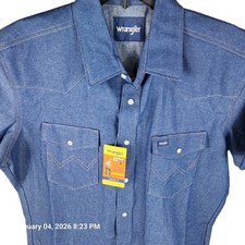 Wrangler Shirt Men's Large Cowboy Cut  Western Pearl Snap Classic Fit Y2K New