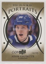 2018-19 Upper Deck UD Portraits Rookies Gold Foil 10/99 Adam Gaudette #P-45 1vd