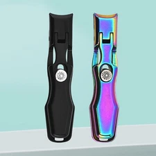 2 Set Nail Clippers Stainless Steel Wide Jaw Fingernail Cutters Colorful Black