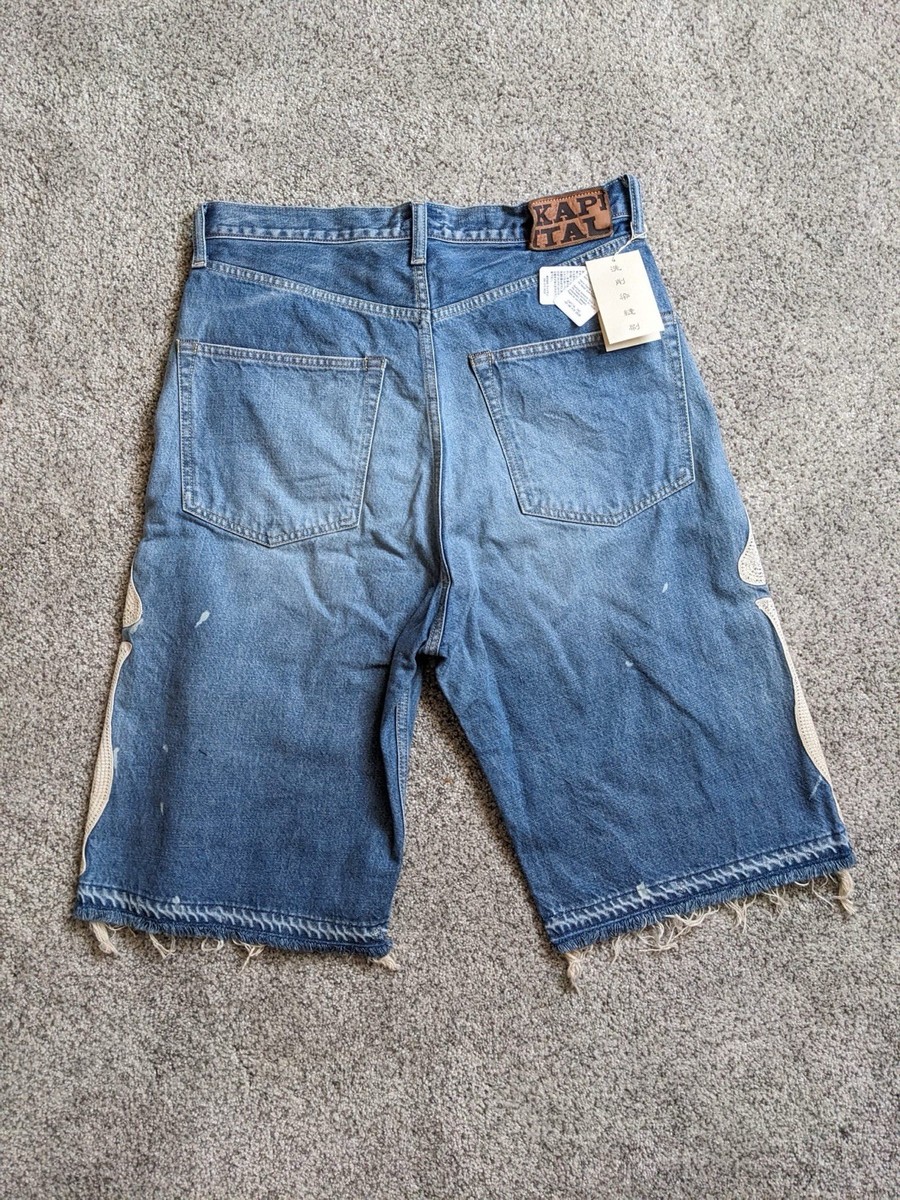 Kapital 14oz Denim 5P Short Pants Shorts Bone Embroidery Sz 34 | eBay