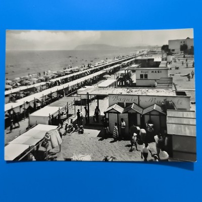 MISANO ADRIATIC BEACH - VINTAGE POSTCARD WITH TRAVEL STAMP 
