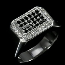 2CT Round Cut Lab Created Black Diamond Men's Band Ring 14K White Gold Plated