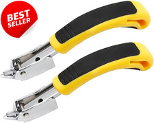 2pcs Heavy Duty Staple Remover Upholstery Puller Tool Ergonomic Handle Yellow -