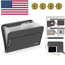 Accordion File Organizer,Fireproof 13 Pockets Expanding File Folder,Document ...