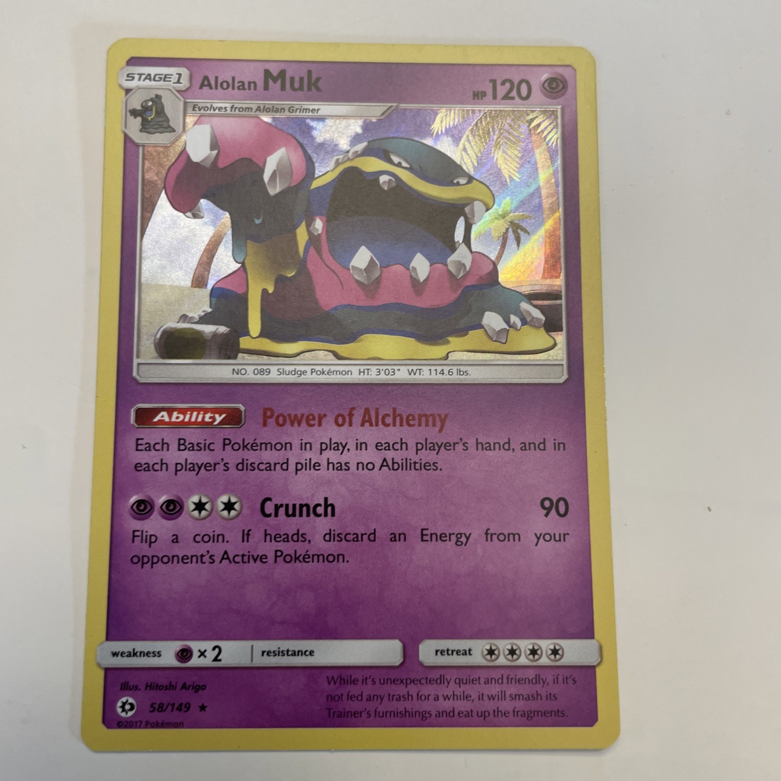 Pokemon TCG Alolan Muk 58/149 Holo Rare