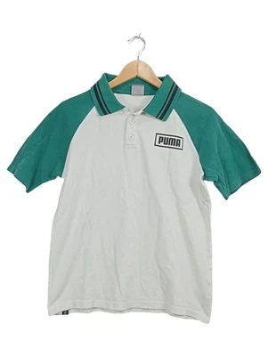 PUMA Polo Femme Blanc Vert Rétro Logo Manches Courtes (EU 36, INT S) - Photo 1/3