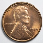 1939-S Lincoln Wheat Penny Uncirculated, San Francisco Mint