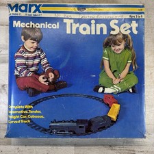Marx Mechanical Train Set No. 530 Wind Up Santa Fe Complete Boxed 1974 Runs