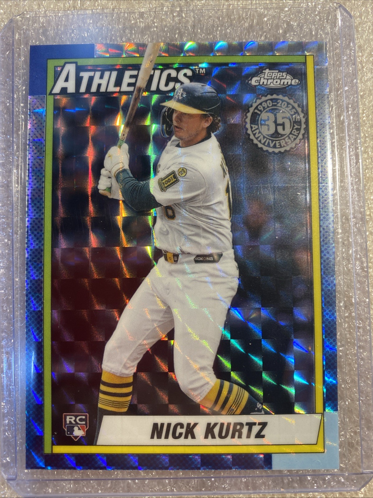 2025 Topps Chrome Update Nick Kurtz 1990 Insert Geometric Refractor SP RC A's