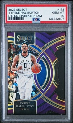 2023-24 Panini Select PSA 10  Tyrese Haliburton #172 Purple Prizm Die-Cut /99