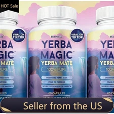 Yerba Magic Yerba Mate Capsules-Clean Energy, Brain Fog Buster, Gut Health-3 Pcs