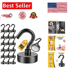 Industrial-Grade Magnetic Hooks - 30lbs Max Weight, Rust Resistant, 20 Count