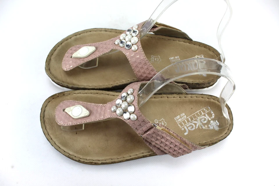 Rieker Gr.39 Damen Sandalen Pantoletten Zehentrenner Slipper Sommer R 67 - Bild 4 von 4
