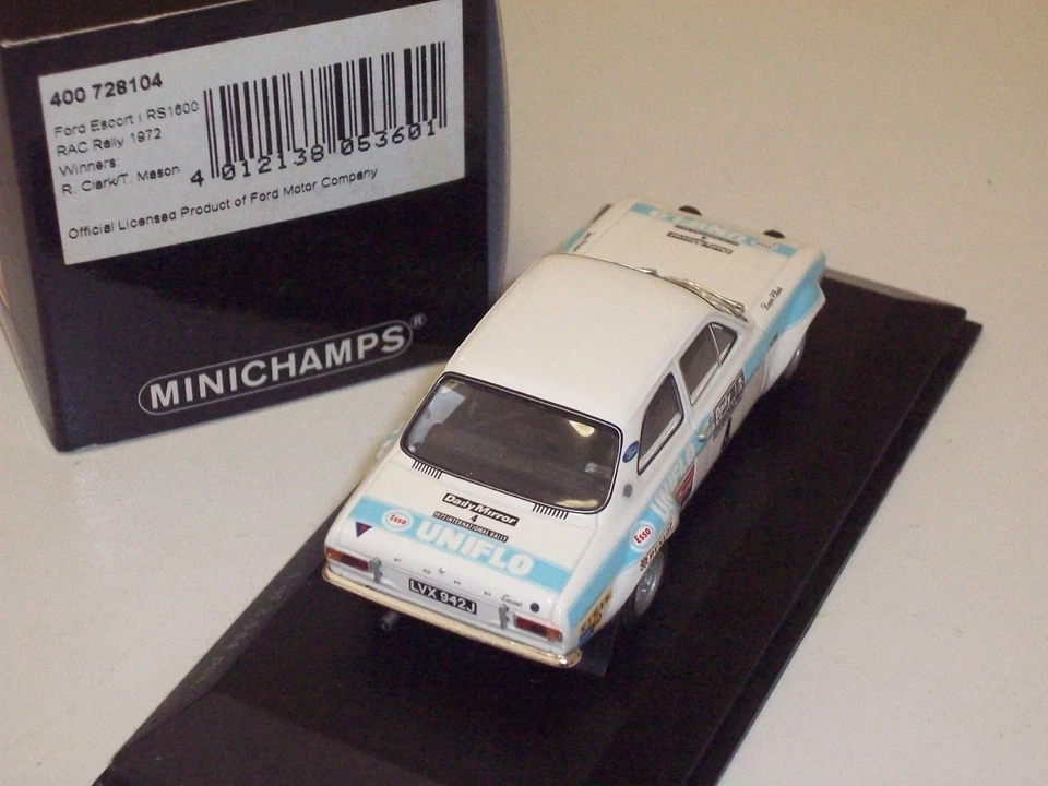 Minichamps 1/43 FORD ESCORT I RS1600 RAC Rally 1972 Clark/Mason 400728104 2544pc - Immagine 3 di 4