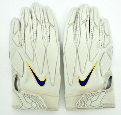 Nike NFL Rams Aaron Donald Superbad Football Gloves Men's 2XL Lt Bone/Gold