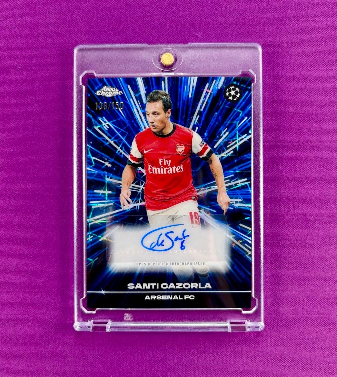 Santi Cazorla /150 AUTOGRAPH Black Lazer