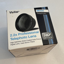 Vivitar 2.2x Professional Telephoto Lens 58mm HD4 Optics VIV58T-NOC