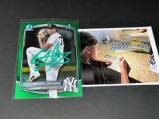Carlos LaGrange Yankees Signed 2025 1st Bowman Green Refractor