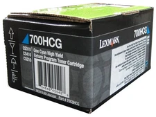 LEXMARK 70C0HCG (700HcG) Cyan High Yield Toner Cartridge Genuine OEM Original