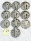 1925-1930 COLLECTION OF 10 U.S. STANDING LIBERTY SILVER QUARTERS LOT #G24
