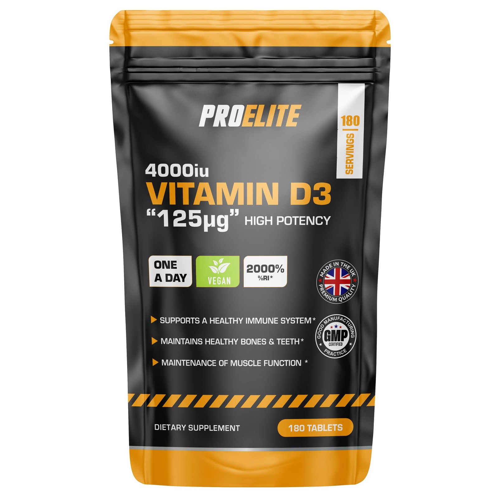 Vitamin D3 High Strength 4000IU Vit D3 180 Tablets | Immune Support, Bones, Skin