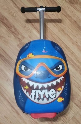 Zinc Flyte Shark Scooter Suitcase Children's Luggage carrying on vacation travel