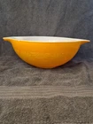 Vintage Pyrex #444 Orange Yellow Daisy Sunflower Cinderella 4QT Mixing Bowl