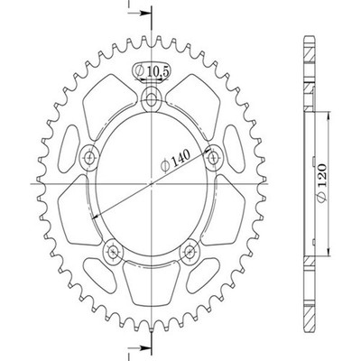 SUNSTAR Corona aus Aluminium P525 D42 für Suzuki V-STROM 1050 DE 2023-2024