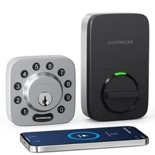 ULTRALOQ U-Bolt Smart Lock, 5 in 1 Keyless Entry Door Lock with Bluetooth, Ap...