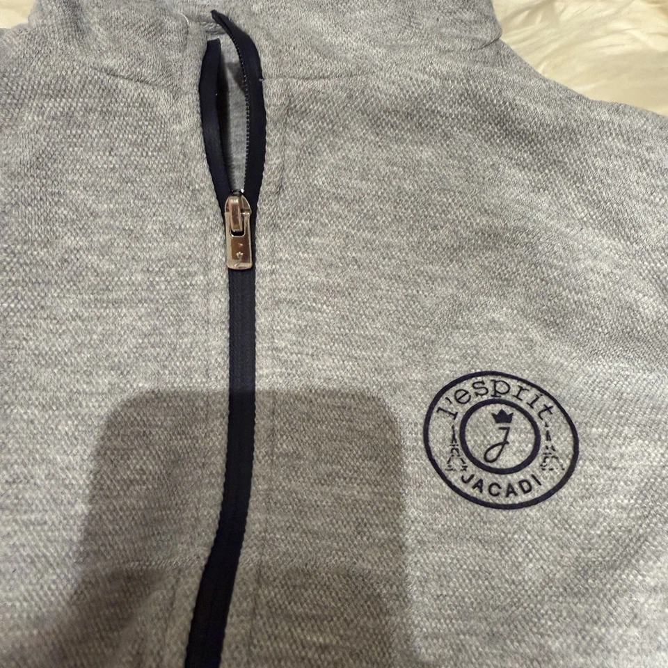 Sudadera con capucha gris con cremallera Jacadi para niños talla 8 Foto 3 de 4