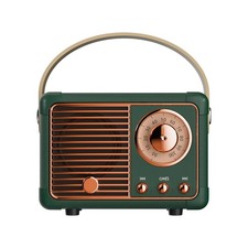 Retro Bluetooth Speaker Mini Portable Wireless with FM Radio, Green