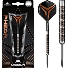 Mission | Pheon | Steel Tip Darts Set | 90% Tungsten | Black | 22g - 26g