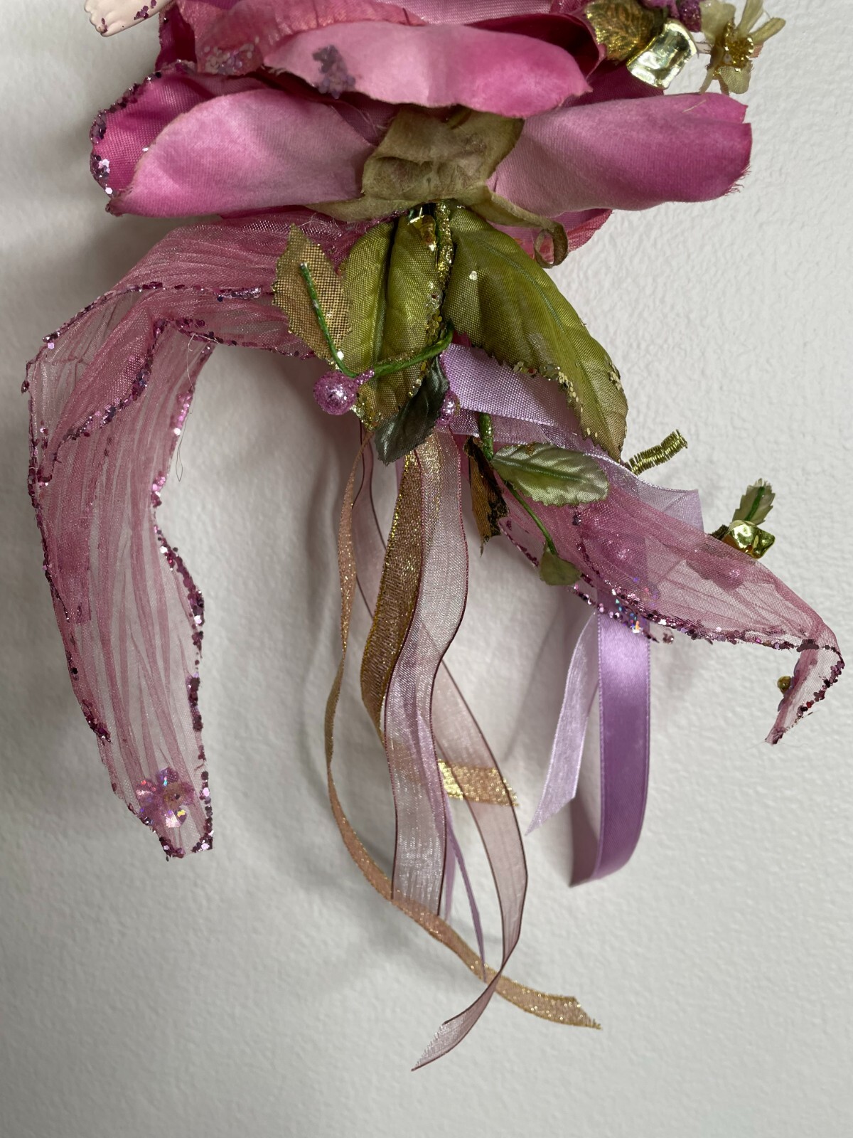 Allstate Floral & Craft Rose Garden FAIRY ORNAMENT 10" Pink/Mauve NWT eBay