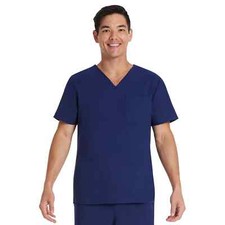 Scrubstar Core Essentials V-Neck Scrub Top Unisex Small Blue Shortsleeve Solid  