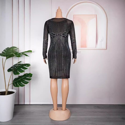 African Women Rhinestone Evening Party Ball Gown Bodycon Dress Prom 2 Piece Sets - Bild 5 von 18