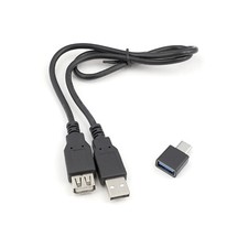 USB Type-C USB-C Male to USB A 2.0 OTG Data Adapter + 60cm Extension Cable Lead