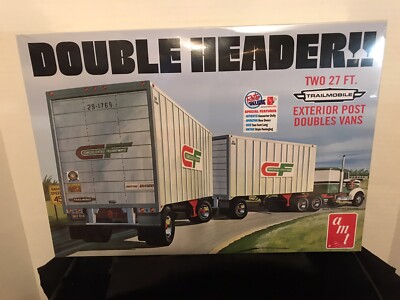 AMT 1132/06 DOUBLE HEADER 2 COMPLETE TRAILMOBILE 27FT VANS MODEL KIT ...