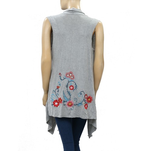 Caite Anthropologie Kiara Embroidered Top Coverup Floral High Low M 212315