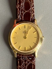 Vintage ESQ Esquire by Movado Women's Gold Watch with Leather ESQ Band 100188