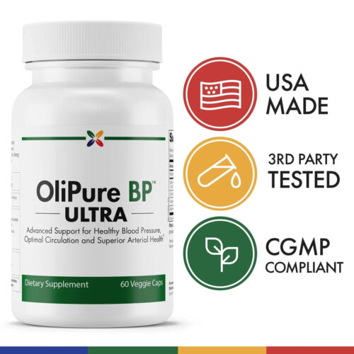 OLIPURE BP BLOOD PRESSURE SUPPORT 60 CAPSULES STOP AGING NOW SUPPLEMENT NEW
