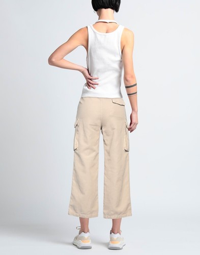 NILI LOTAN Leofred Beige Khaki Tan Cargo Pocket Cotton Linen Pant Trousers 2 - Picture 2 of 4