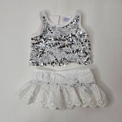 Build A Bear Silver Sequined Shirt White Skirt Outfit Teddy Accessories
