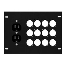 Floor Box Plate with 12 XLR + Duplex AC