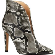 SEXY! Nine West TILA Stiletto Heel Pointy Toe Bootie Boot Python or Black 12M