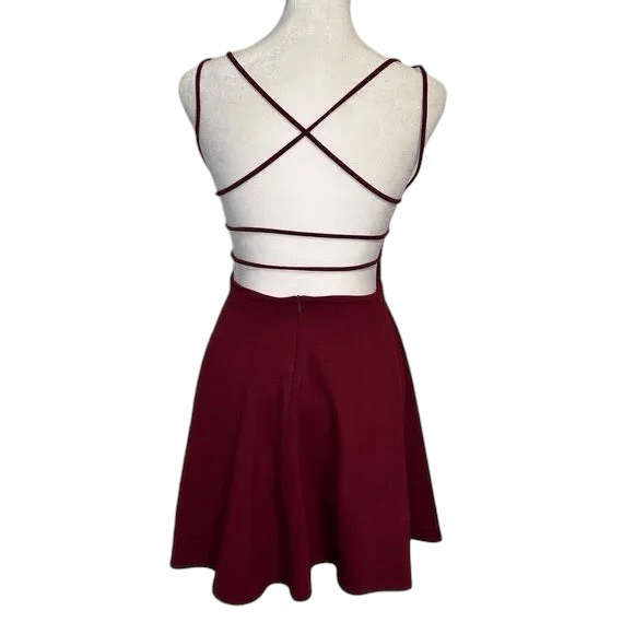 Square Neck Empire Waist Skater Dress Buy Maroon Dresses For Women By Shein  Online