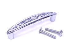 6 Pcs Vintage Ajax 987 Chrome Silver Color Floral Drawer Cabinet Pull Handle 3"