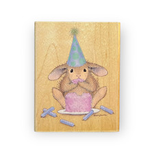 Stampabilities It s My Party Featuring Itty Bit wood rubber stamp HMJR1059