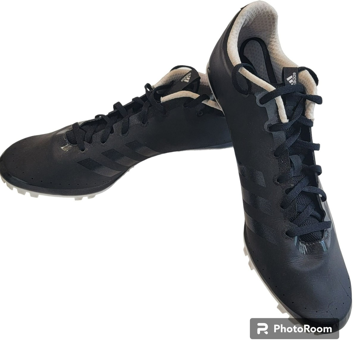 Adidas SprintstarTrack Shoes, Men 13, Black w/Black Stripes 